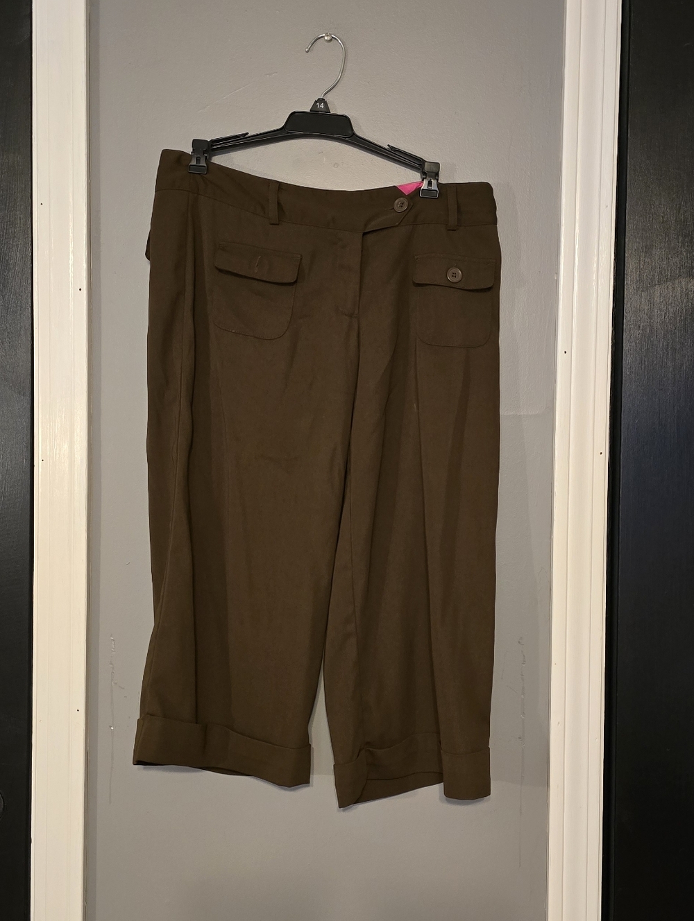 Vintage Guess Cropped Brown Pants with Pink Waistband